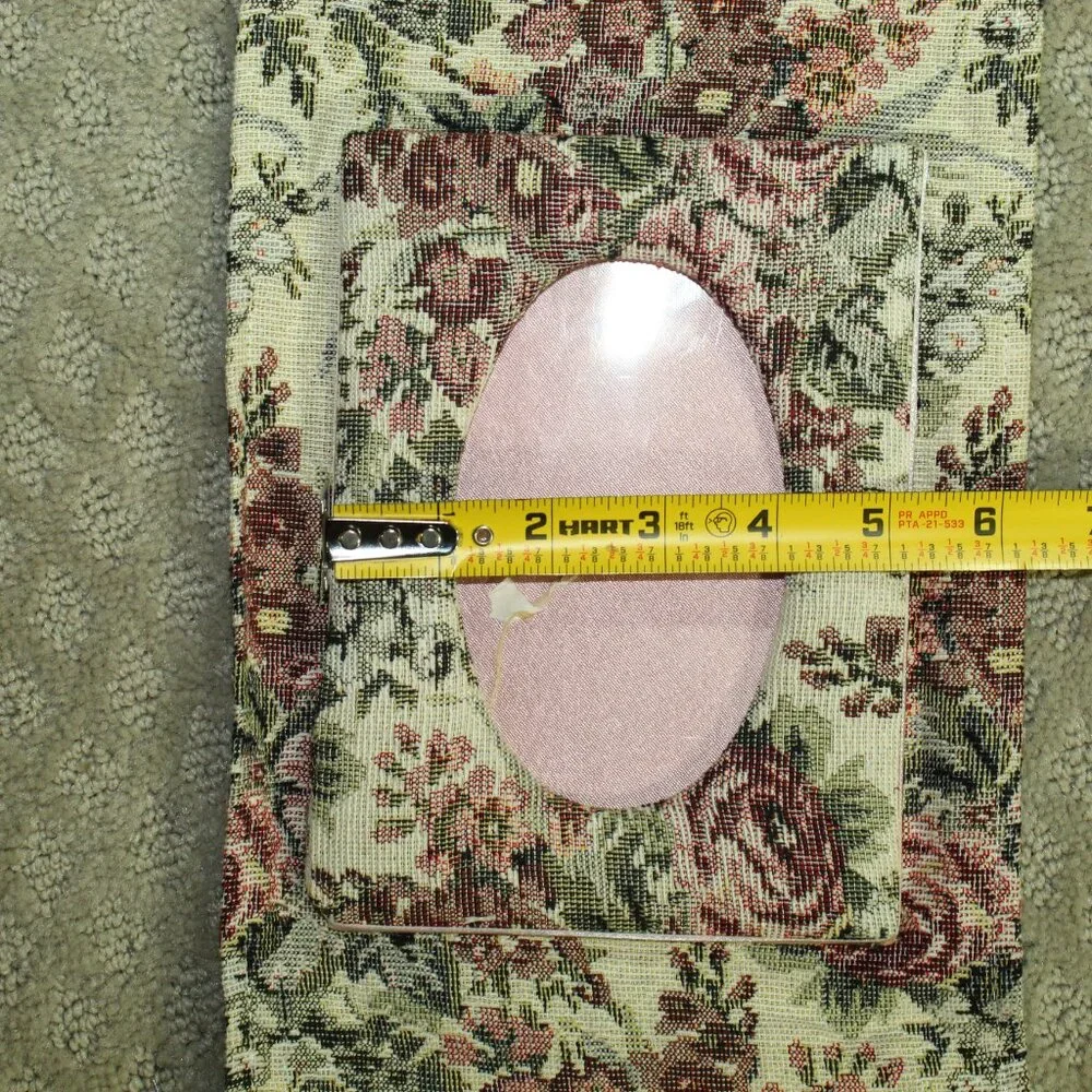 Vtg Mauve Maroon Ivory Fabric Tapestry Hanging 3 Frames Tapestry a 3x3 & (2) 3x5